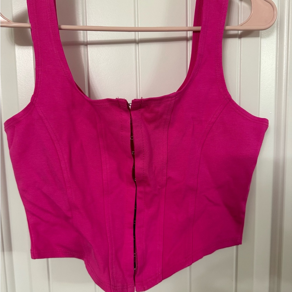 Fashion Nova Pink Bustier Crop Top